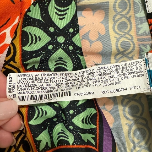 ZARA MULTICOLORED PRINTED, KNOTTED, SLIT MIDI SKIRT SIZE M. NWOT - Picture 7 of 12